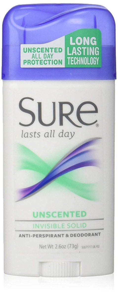 Sure Invisible Solid Unscented Antiperspirant & Deodorant 2.7 oz Pack of 12