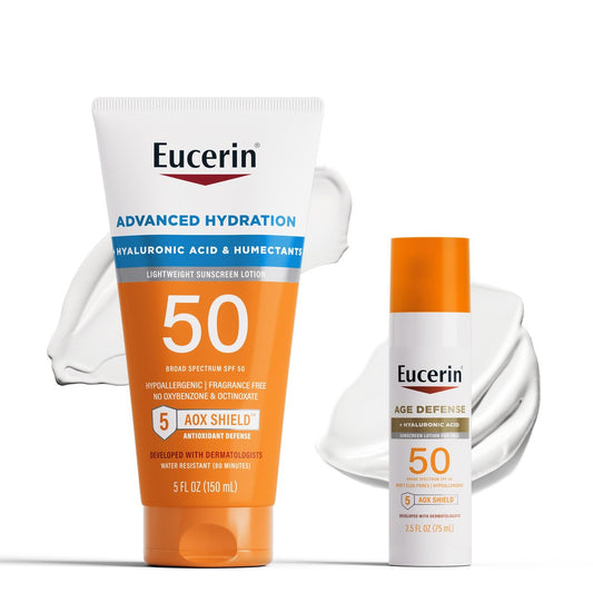Eucerin Sun Advanced Hydration SPF 50 + Age Defense Face Sunscreen SPF 50 2-Pack