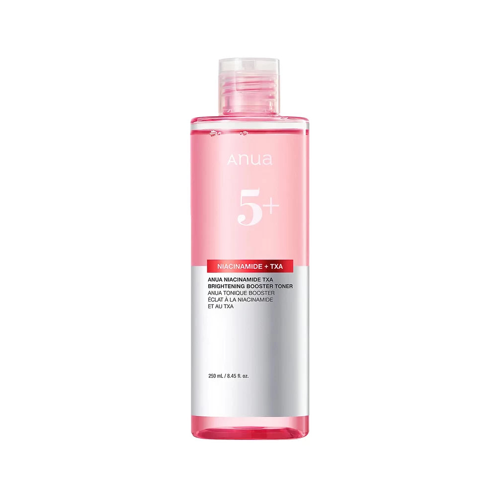 Anua Niacinamide 5 TXA Brightening Booster Toner in a 250ml bottle, K-Beauty skincare product for radiant skin.