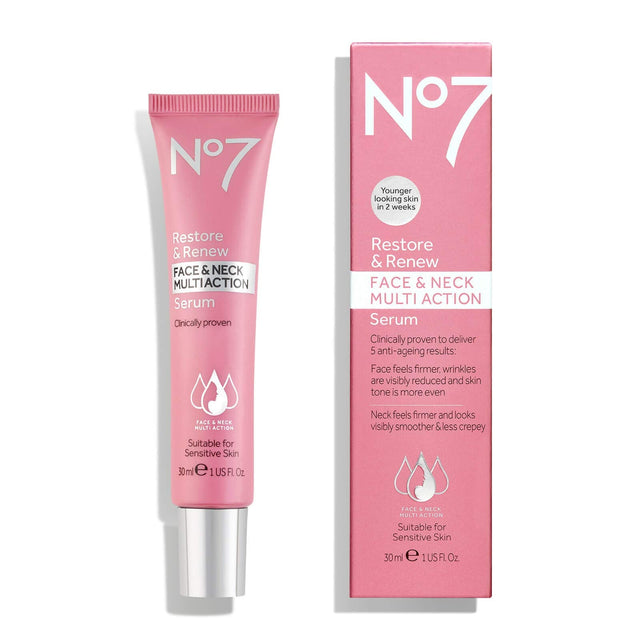 No7 Restore & Renew Face & Neck Multi Action Serum 30ml