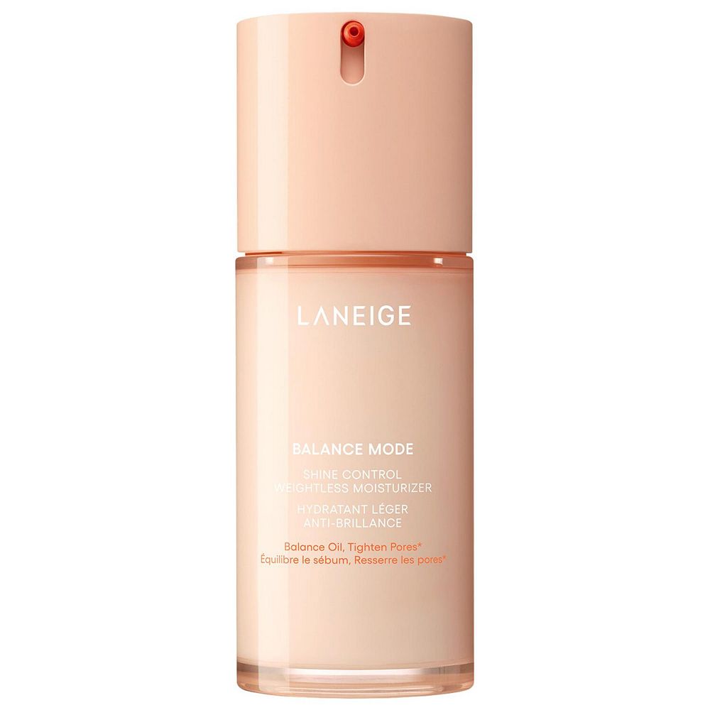 Laneige Balance Mode Shine Control Weightless Moisturizer in 80ml container, K-Beauty skincare product with a sleek design.