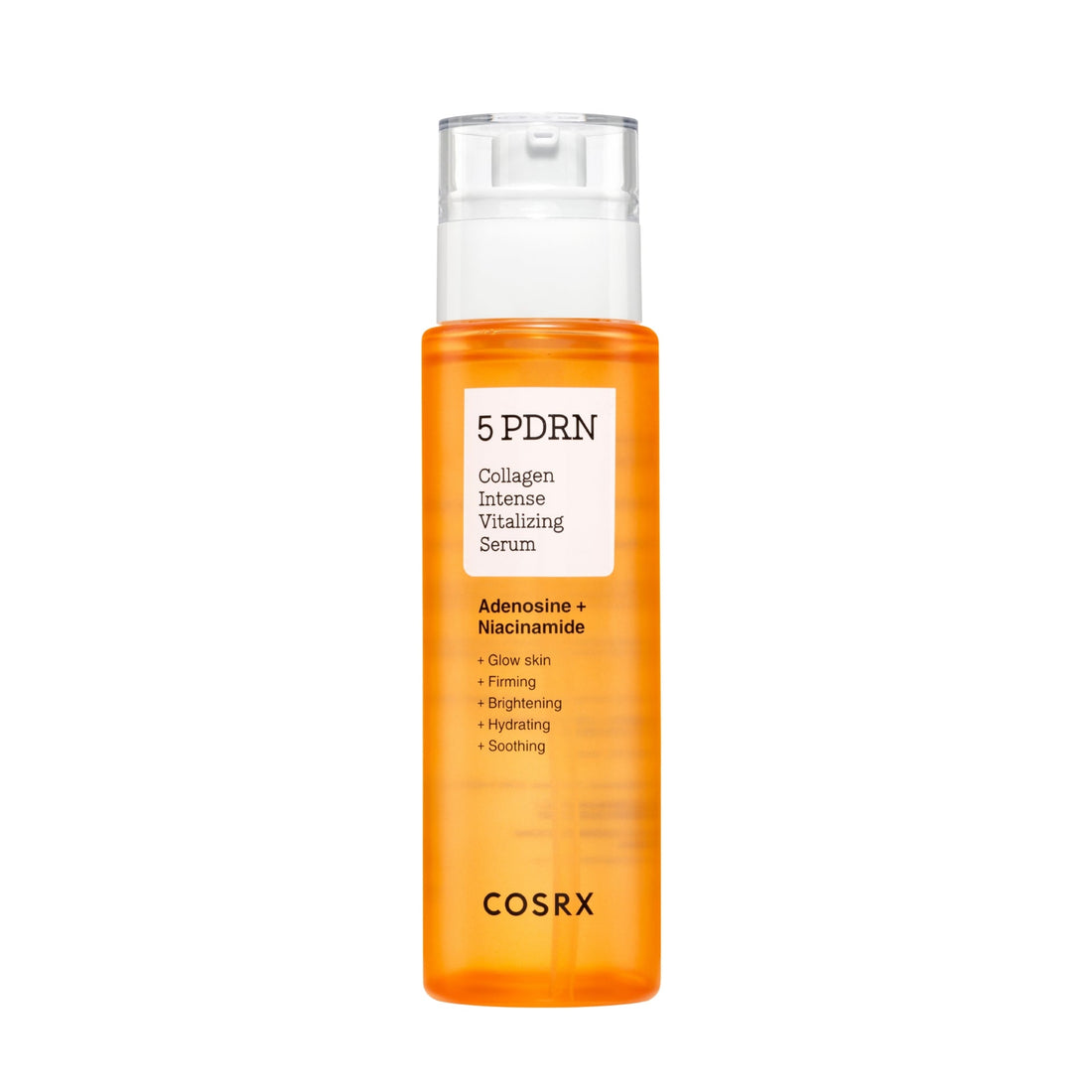 COSRX 5 PDRN Collagen Intense Vitalizing Serum 100ml bottle, K-Beauty skincare product for skin revitalization and hydration.
