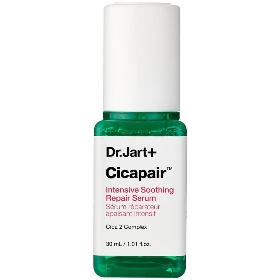 Dr.Jart+ Cicapair Intensive Soothing Repair Serum in 30ml bottle, K-Beauty skincare for calming and repairing sensitive skin.