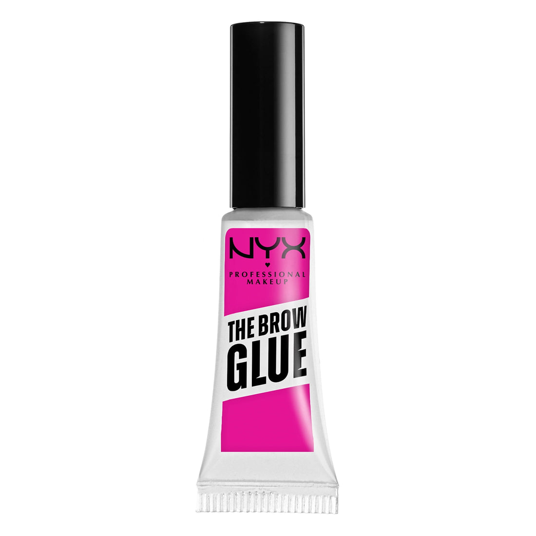 NYX Professional Makeup The Brow Glue Instant Brow Styler 5g tube with clear brow gel product visible