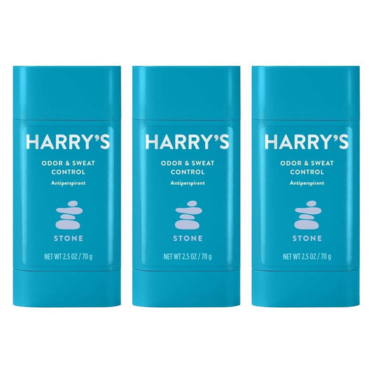 Harry's Men's Deodorant Antiperspirant Stone Scent 2.5 oz Pack of 3