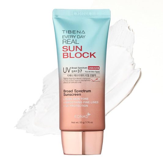 TIBENA Everyday Real Mineral Sunscreen SPF 37 in 60g tube, sun care product with mineral-based formula for daily skin protection