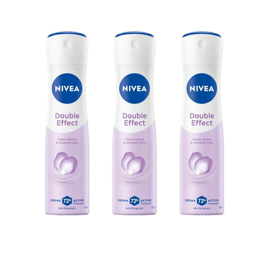 NIVEA Double Effect Antiperspirant Spray for Women 200ml Pack of 3