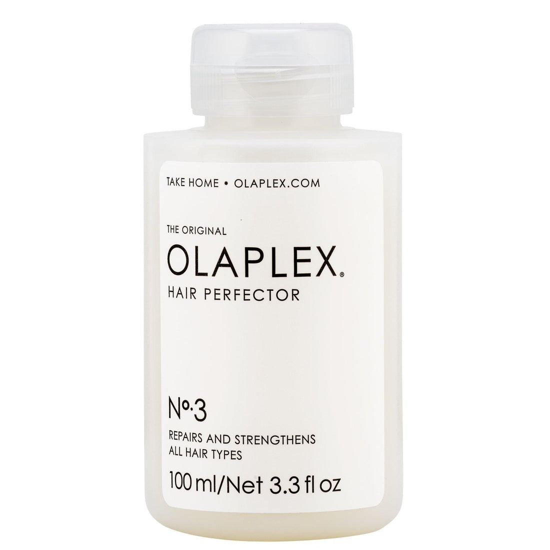 Olaplex No.3 Plus Complete Repair Treatment 100ml bottle showing the product label and packaging for damaged hair repair.