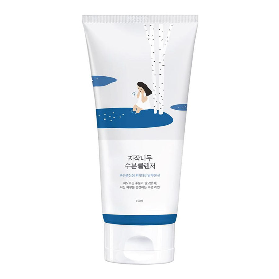 Round Lab Birch Juice Cleanser 150ml, a K-Beauty product with a clear bottle and white liquid, ideal for gentle facial cleansing.
