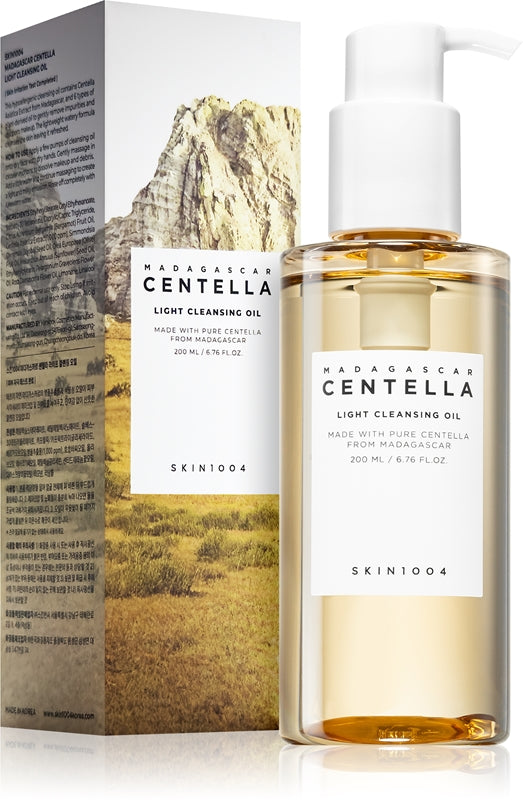 SKIN1004 Madagascar Centella Light Cleansing Oil in a 200ml bottle, suitable for K-Beauty skincare routines.