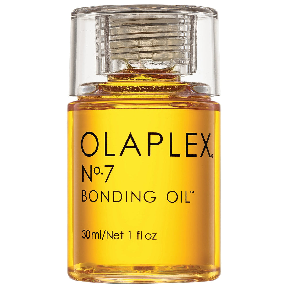 Olaplex No. 7 Bonding Hair Oil, frizz reduction and heat protection serum in 30ml bottle, smooths and nourishes hair.