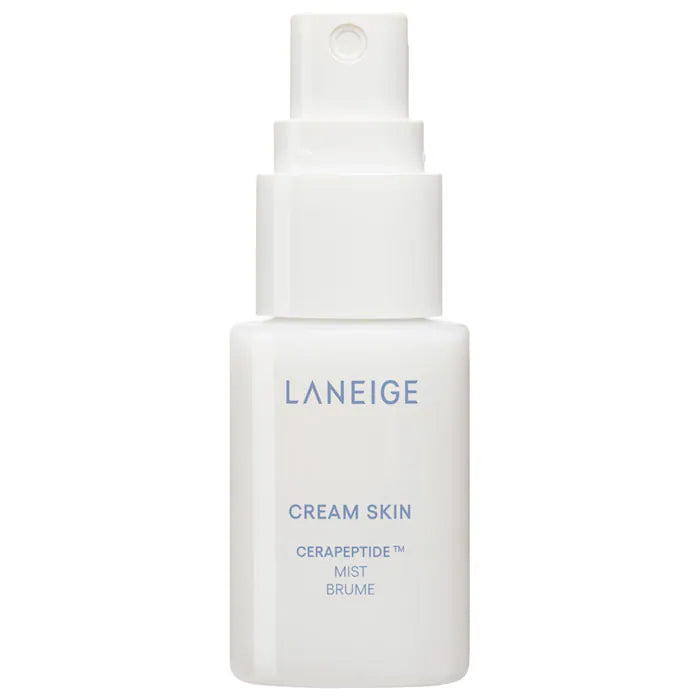 Laneige Cream Skin Cerapeptide Mist 80ml, K-beauty facial mist with hydrating and soothing properties, in a clear spray bottle.
